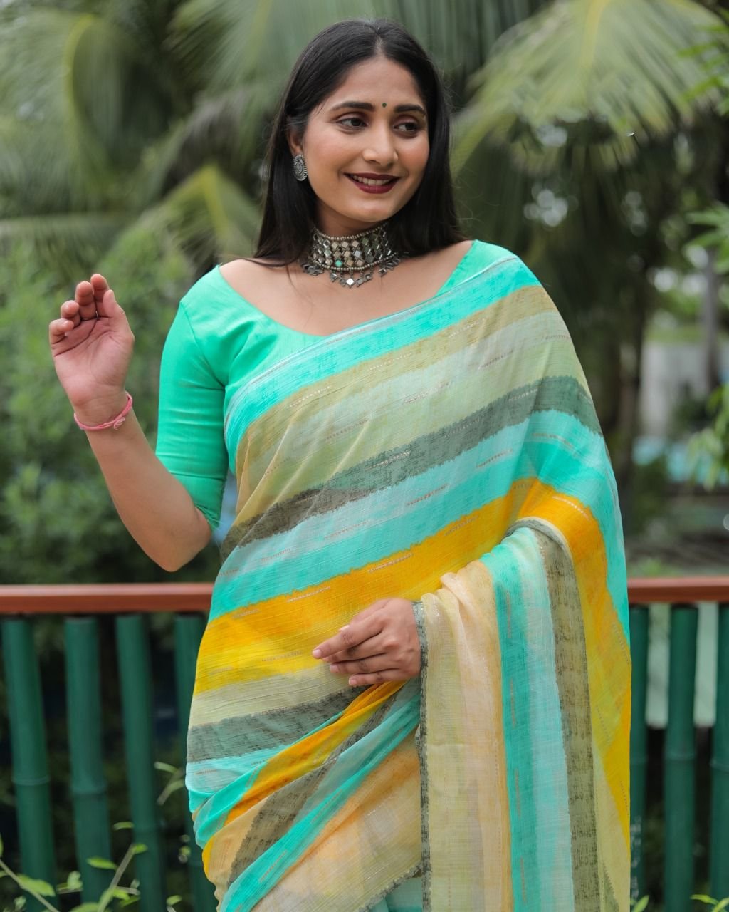 Chiffon silky saree