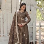 gown with dupatta