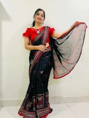 linen jute saree