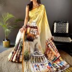 Japanese Freehand Digital Print Soft Silk Saree