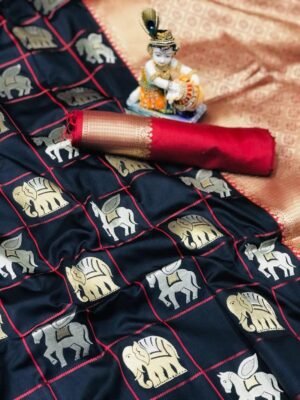 SOFT SILK WITH GOLD AND SILVER ZARI saree